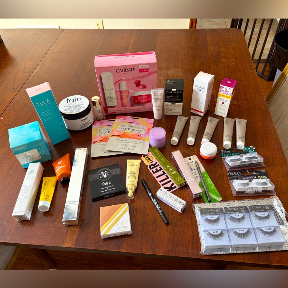 KVD ONLY Huge skincare/cosmetic lot! Caudalie, Tula, Perricone $300+!